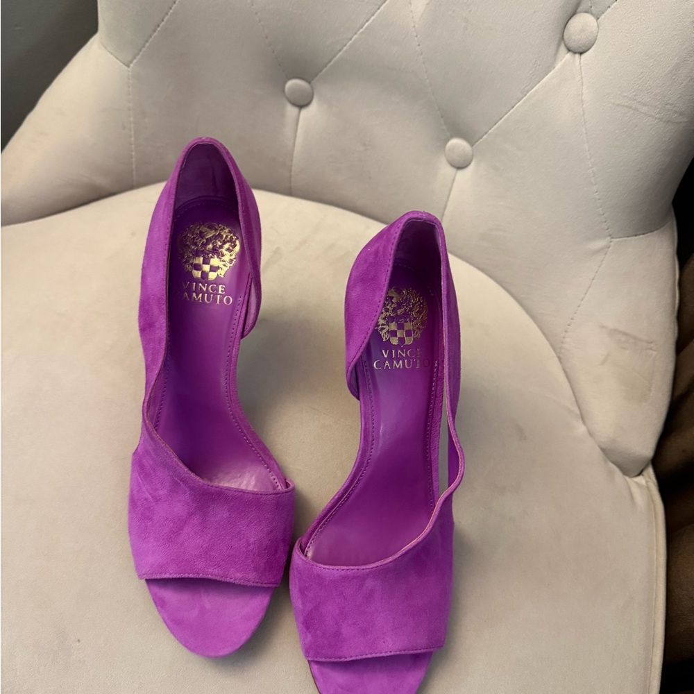 Vince Camuto Vibrant Purple Open-Toe Heels